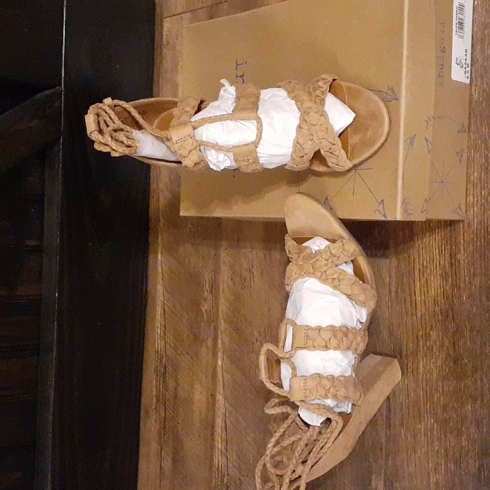 Indigo Rd Taupe Fabric Heel